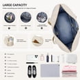 thumbnail image 3 of Weekender Bags for Women Carry On Bag Travel Duffel Overnight Duffle Bag with Shoe Compartment 2Pcs Set, 3 of 7