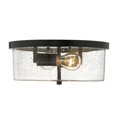 thumbnail image 2 of Golden Lighting Rayne Flush Mount in Matte Black with Seeded Glass, 2 of 5