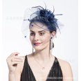 thumbnail image 1 of Coiffe Rétro Blanche pour Mariée, Voile de Plumes, Bijou pour Cheveux, Petit Chapeau en Maille, Épingle à Cheveux, Accessoires de Robe de Mariage pour Studio Photo, 1 of 6