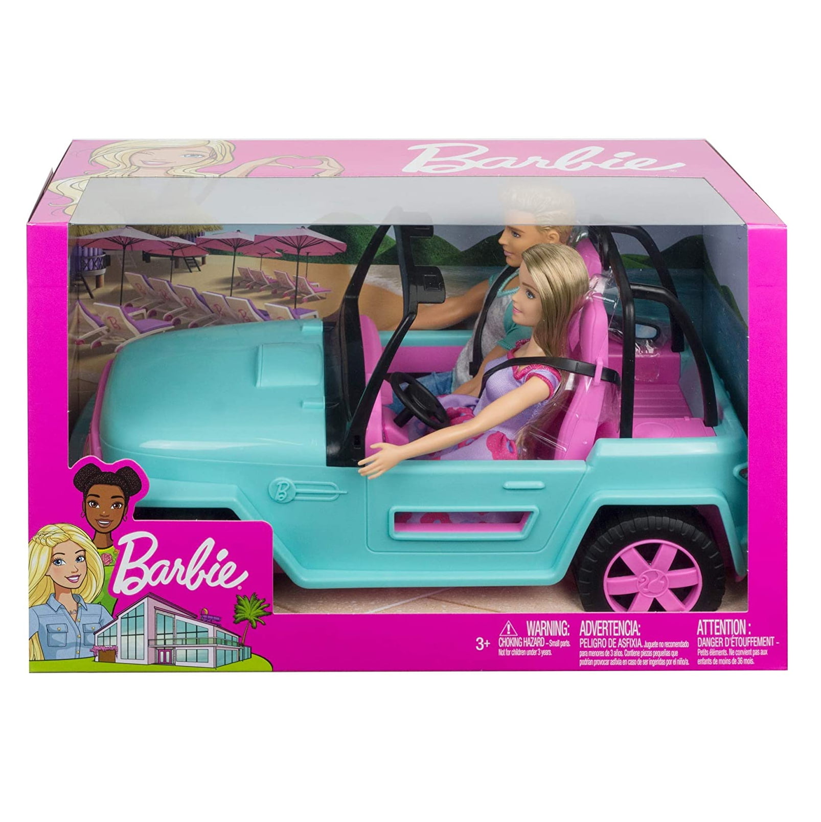 Mattel Gff58 Barbie Dolls and Vehicle Set Ages 3 Worn Box* for sale online 