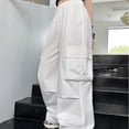 thumbnail image 5 of Ultrave Parachute Pants for Girls Wide Leg Cargo Trousers Y2K Streetwear Workout Pant with Pockets 5-15 Y, 5 of 7