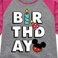 thumbnail image 3 of Mickey & Friends - Mickey Birthday Icons - Toddler And Youth Girls Raglan Graphic T-Shirt, 3 of 4