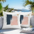 thumbnail image 4 of Dark Blue Pink Strokes Outdoor Pillow Covers Pack of 2 Abstract Modern Minimalist Boho Waterproof Throw Pillow Covers Decorative Cushion Cases for Patio Garden Tent Balcony Couch 24x24 inch, 4 of 8