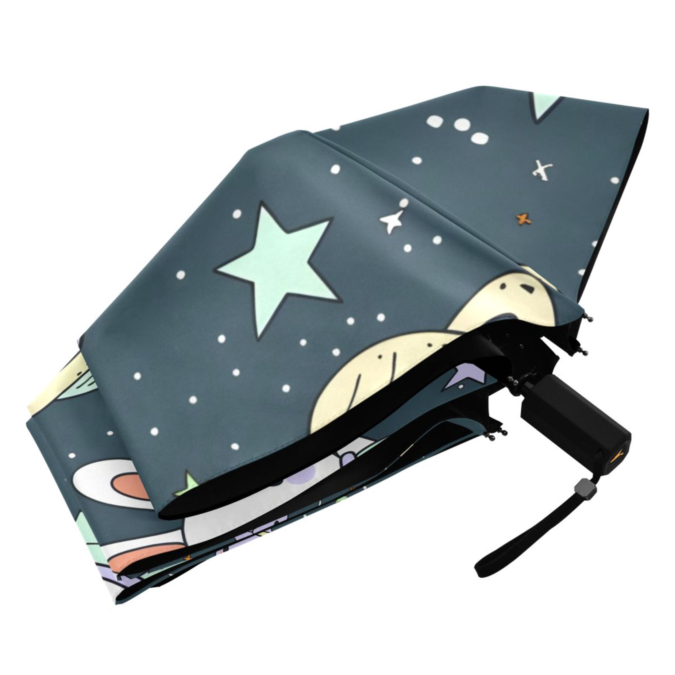 Cartoon Rabbit Star Planet Compact Sun Umbrella Windproof Travel Umbrellas for Rain Strong Portable UV Protection