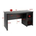 thumbnail image 6 of Pemberly Row Transitional Computer Desk with Side Compartment in Black, 6 of 6
