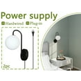 thumbnail image 3 of Homechoose Wall Sconces Set of Two,Plug in Wall Lights with Dimmable Knob Switch, Brushed Brass, Milky White Glass Globe Shade,Wall Lamps for Bedroom, Living Room,Hallway,Wall Decor, 3 of 20
