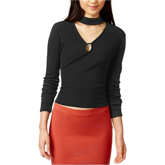 BB Dakota Blouse en Tricot Côtelé Wilmer pour Femmes, Noir, Grand