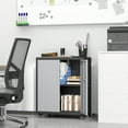 thumbnail image 2 of Marcree Metal Tool Cabinet on Wheels, Lockable Garage Storage Cabinet with 2 Doors and Adjustable Shelf, Steel Mobile Storage Cabinets, Utility Cabinet for Garage, Home Office, Gray & Black, 2 of 7