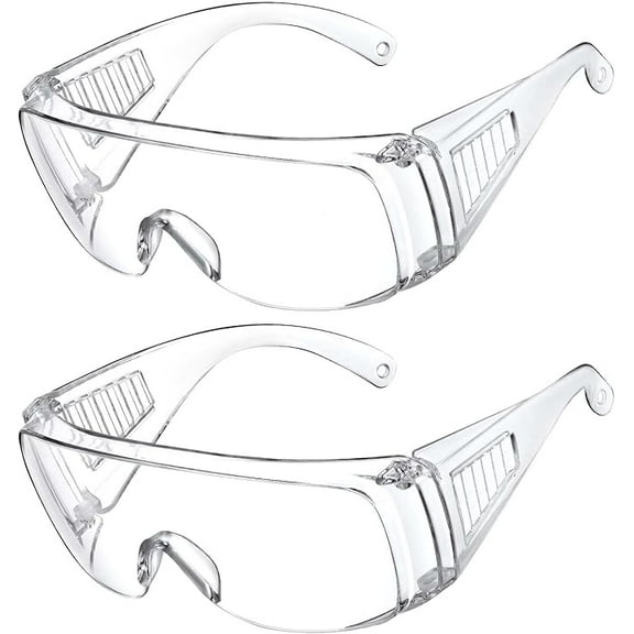 2 Pack Safety Glasses Over Eyeglasses,Anti-Fog & Scratch Goggles, Protection Glassess for Men and Women.