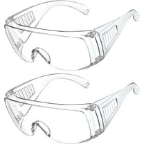 2 Pack Safety Glasses Over Eyeglasses,Anti-Fog & Scratch Goggles, Protection Glassess for Men and Women.