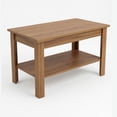 thumbnail image 3 of Mesa de Centro Dual-Level Nature Minimalista Natural con Doble Nivel y Soporte de Madera Sólida - LEMICH, 3 of 7