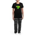 thumbnail image 4 of CafePress - Super Shamrock Women's Dark Pajamas - Women's Short Sleeve Print T-Shirt and Pants Dark Cotton Pajama Set, 4 of 7