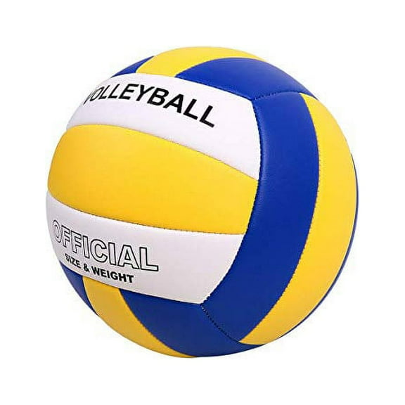 Pecogo Volleyball Size 5 PU Leather Soft Indoor Outdoor Volleyballs Sports Training Game Play Ball for Beginner, Teenager, Adult, 8.2