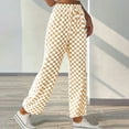 thumbnail image 4 of Lovzfmll Women's Travel Pants, Gingham Straight Leg Casual Loose Pants, Full Length Lightweight Trousers for Fall 2025 Outfits, 4 of 7
