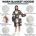thumbnail image 5 of Wearable Oversized Blanket,Halloween Ghosts with Pumpkins and Stars Wearable Blanket Hoodie for Adults,Cozy Hooded Blankets with Super Pockets,Super Warm Fuzzy Pullover for Women & Men, 5 of 6