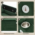 thumbnail image 6 of Harper & Bright Designs Sectional Sofa with Pull Out Bed, Convertible Sofa Sleeper with Storage Ottoman, Corduroy U-shaped Sectional Sofa with USB and Cup Holders , Green, 6 of 18