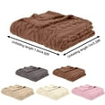 thumbnail image 3 of Banana Leaf Pattern Rabbit Fleece Blanket*1 Blanket for Couch Flannel Fleece Leaves Pattern Lightweight Twin Bed Blanket All Season Use Brown 100*150Cm, 3 of 4