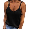 thumbnail image 4 of AWZXDE Cotton Tops for Women Fashion Solid Color Sleeveless Knitted Spaghetti Strap Cami Top, 4 of 6