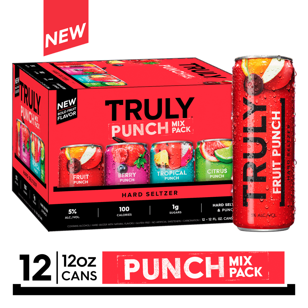 TRULY Hard Seltzer Punch Variety Pack, Spiked & Sparkling Water 12 Pack