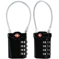 thumbnail image 1 of Jinsinto TSA Luggage Locks, [2 Pack] Diyife 4 Digit Code Lock, Combination Suitcase Padlock with 14cm Cable, Luggage Locks for Suitcase, Luggage Bag, etc. (Black), 1 of 5
