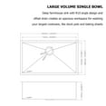 thumbnail image 5 of Logmey Stainless Steel Undermount Kitchen Sink 32x19 Single Bowl Gunmetal Black Sink, 5 of 6