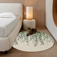thumbnail image 2 of Round Area Rugs Collection 3.3 Ft, Green Eucalyptus Leaves Non-Slip Residential Carpet, Summer Botanical Weeping Rustic Indoor Crawling Mats Doormat Runner Rugs Play Mat for Bedroom, 2 of 8