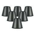 thumbnail image 1 of Meriville Set of 6 Black Paper with Gold Liner Chandelier Lamp Shades, 4-inch by 6-inch by 5-inch Clip on, 1 of 5