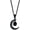 Black, variant on Moon Crystal Pendant Necklace Delicate Gothic Rhinestone Black Chain Link Choker Aesthetic Geometric Halloween Accessories Jewelry Gift for Women