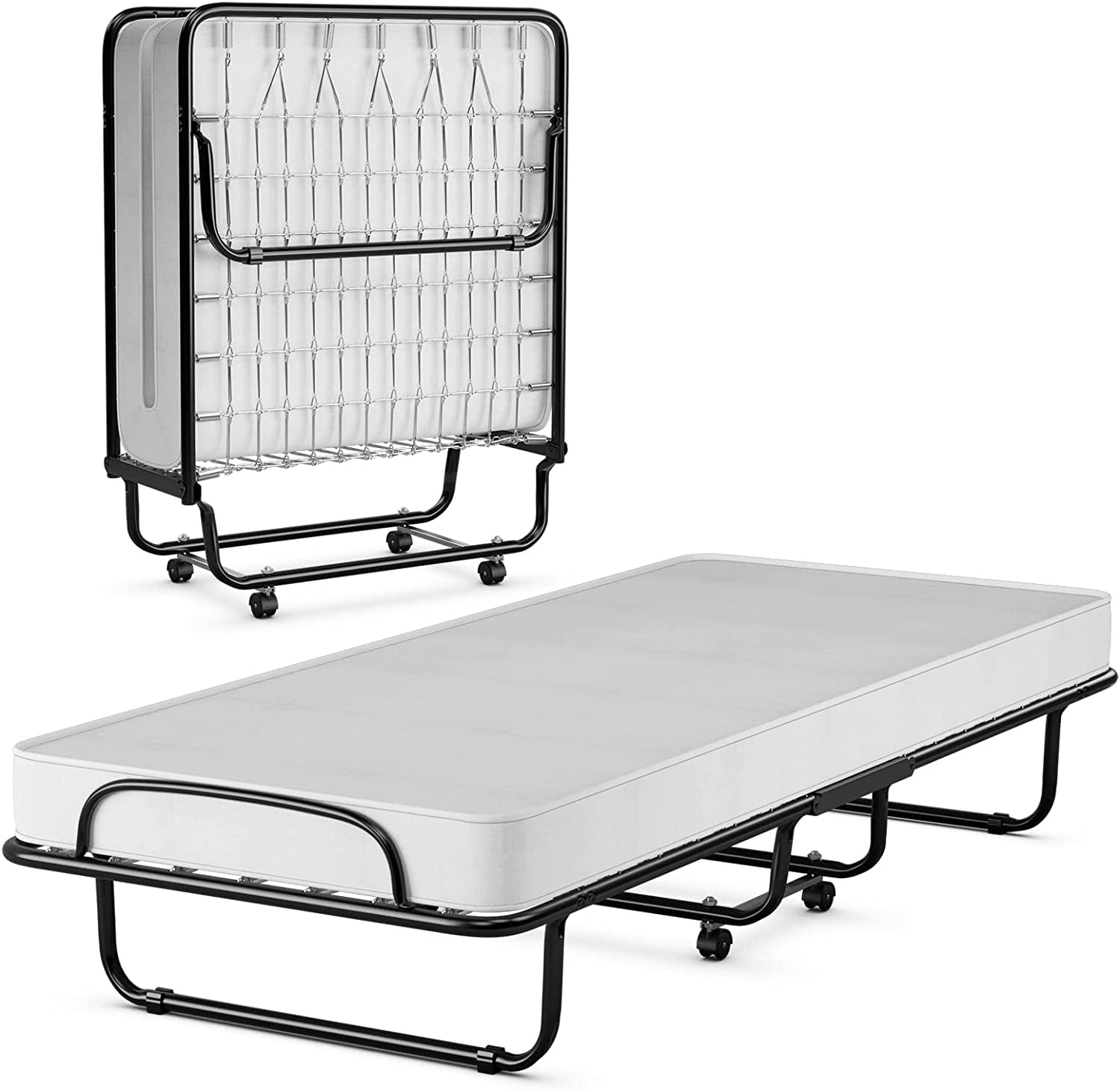 Simmons Beautysleep Twin Size Folding Guest Bed Easy Storage Memory Foam Mattress with Metal Frame Washable Cover Walmart