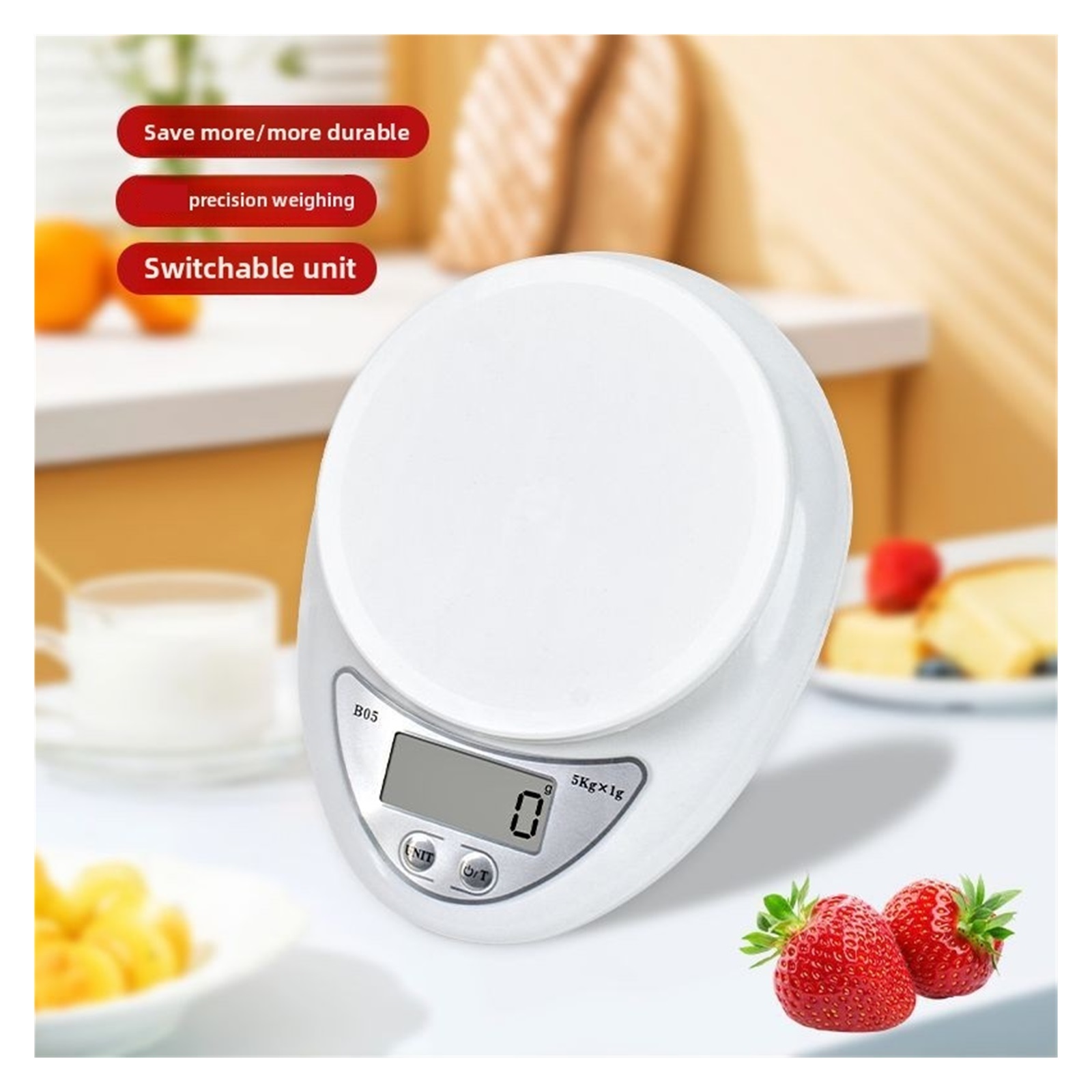 5kg LED Portable Digital Precision Scale Great for Kitchen Food Weighting Compact Electronic Balance ,Multifunction