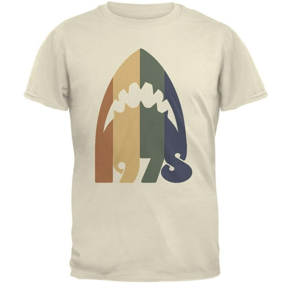 Milestone Birthday 1978 70's Vintage Color Bars Shark Mouth Mens T Shirt Natural SM
