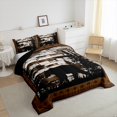 thumbnail image 3 of Erosebridal Wild Animal Bedding Queen Comforter Set,Bear Silhouette Paw Print Down Comforter,Tropical Botanical Pine Bedding Sets Queen with Comforter,Breathable Bedroom Decor Reversible,3 Pieces, 3 of 8