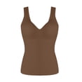 thumbnail image 4 of KHONTS Women's Shapewear Tops Bulit in Bra Shapewear Tank V-Neck Compression Tank Tops for Tummy Control Shapewear Camisole Brown M, 4 of 4
