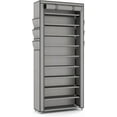 thumbnail image 6 of Vertical Narrow Shoe Rack Organizer 10 Tier Tall Shoe Storage Cabinet with Dustproof Cover, Grey, 6 of 6