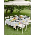 thumbnail image 4 of Outdoor Tablecloth with Umbrella Hole for Patio/Picnic/Party/Camping, Summer Truck Lemon Waterproof Table Cloth Rectangle Table Cover Washable, Nautical Coastal Grey Wooden (54"x 80"), 4 of 8