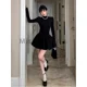 thumbnail image 4 of Minivestido de fiesta de invierno Hepburn para mujer, minivestido negro ajustado de retazos, vestido vintage para mujer, vestido elegante de una pieza a la moda coreana 2023, 4 of 4