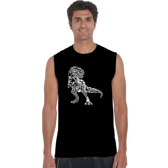 LA Pop Art Men's Word Art Sleeveless T-shirt - Dino Pics