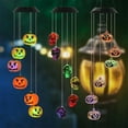 thumbnail image 2 of Halloween Solar Power Wind Chims LED Lights, 28" Pumpkin Ghosts Maple leaves Eyes Night Lights, Creative Halloween Decorations Windchimes Outdoors, Exquisite Halloween Gifts for Family, 2 of 13