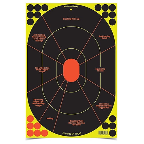 Birchwood Casey 34655 Shoot N C Handgun Trainer 12 X 18 Self Adhesive Target 5 Pack Black Red Walmart Com Walmart Com