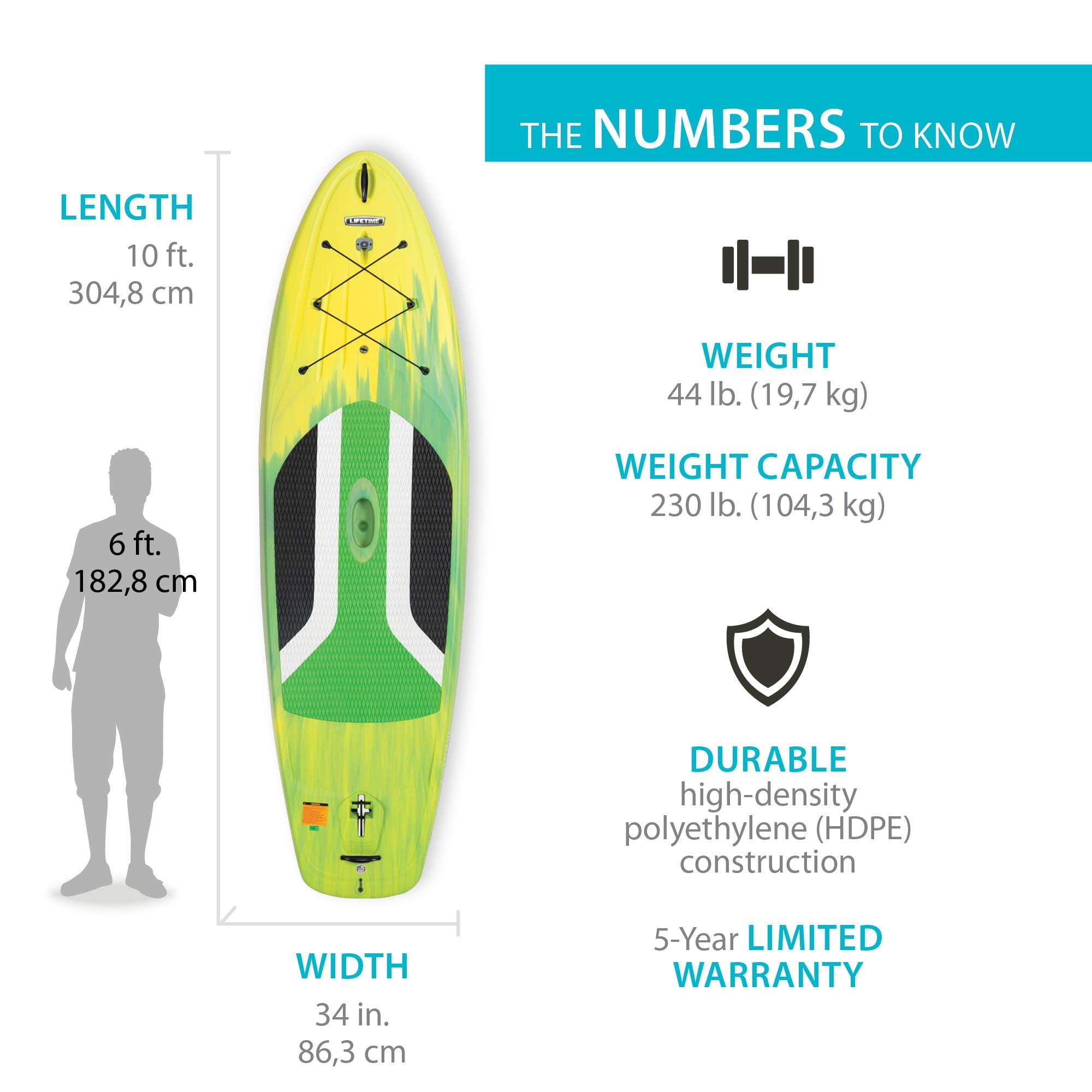 Lifetime Horizon 10 ft Stand-Up Paddle Board with Paddle, Lemongrass Fusion (91312)