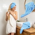 thumbnail image 4 of Toalla de microfibra de rápida absorción para secar el cabello – Turbante supersuave para mujer con cierre de botón seguro, 4 of 6