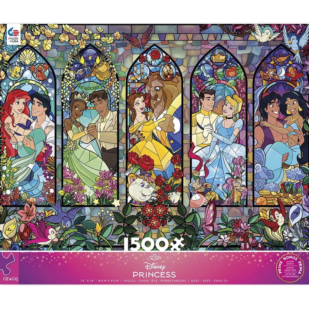 Ceaco Disney Princess Castle Royal Windows 1500-Piece Interlocking Jigsaw Puzzle