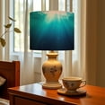 thumbnail image 6 of Linen Drum Lampshades Underwater Scene Bubbles Sunbeams 13"x13"x10" Light Shade for Table Lamps Floor Lamps Drum Lamp Shades Lampshade Replacement Assembly Required, 6 of 8