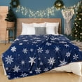 thumbnail image 3 of Christmas Throw Blanket Blue Snowflake Blanket Super Soft Flannel Fleece Blanket Winter Plush Fuzzy Warm Bed Blanket Christmas Holiday Decor for Couch Bed 60"X80", 3 of 6