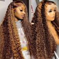 thumbnail image 1 of Peluca ZHUO JIA Highlight Ombre 26 pulgadas Deep Wave HD Lace 180%, 1 of 6