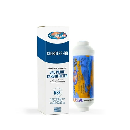 Omnipure CL6ROT33 Inline Carbon Filter GAC 5 Microns 2 x 6 Inches