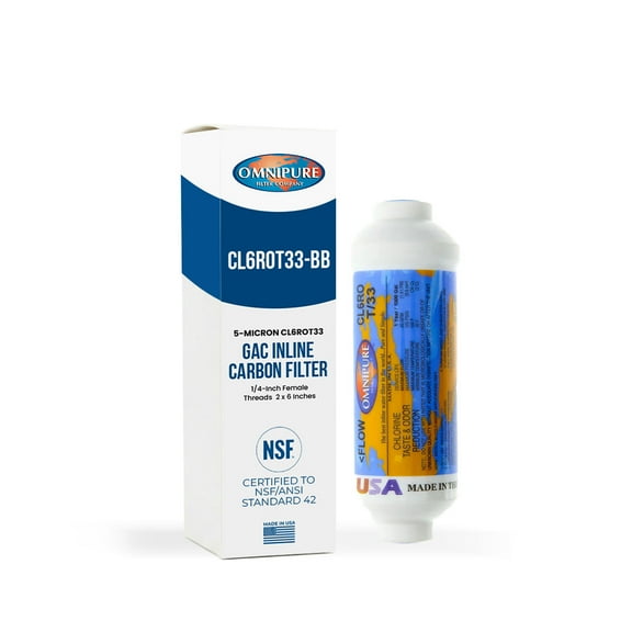 Omnipure CL6ROT33 Inline Carbon Filter GAC 5 Microns 2 x 6 Inches