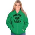 thumbnail image 4 of Fighter Not a Lover Muay Thai Athlete Zip Up Hoodie Men's Women's Brisco Brands 3X, 4 of 6