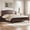 Espresso, variant on MODERNLUXE Wood Platform Bed with Headboard and Slats, Queen Size, White
