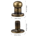 thumbnail image 2 of UPOUART 30 Pcs Bag Hardware Copper Rivet for Bag with Round Hexagonal Shape, 2 of 6